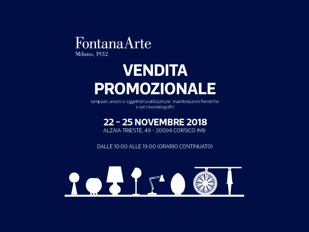 fontana arte vendita promozionale novembre 2018