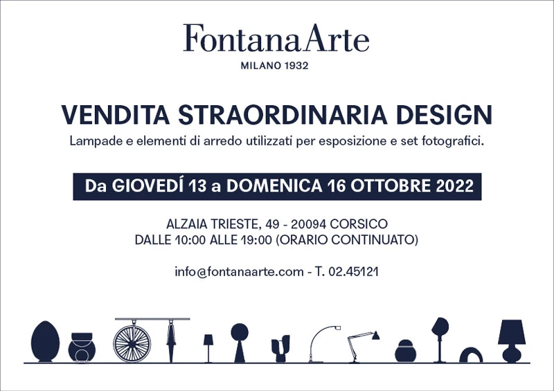 FontanaArte. Vendita Straordinaria Design. Ottobre 2022