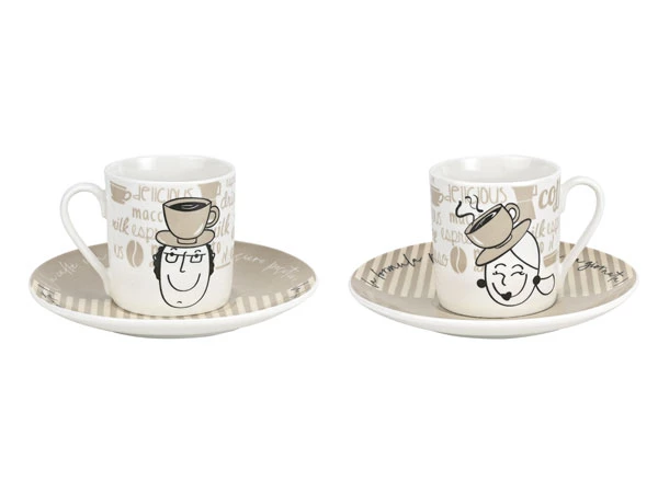 Wald Set Due Tazze Caffe in Porcellana San Valentino Design 2024