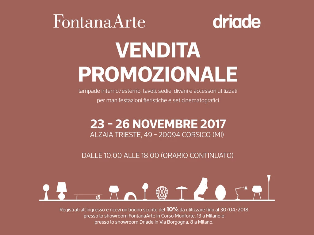 FontanaArte e Driade | Vendita Speciale 2017