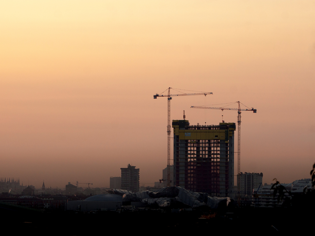 Andrea Maffei. La Torre Allianz, edificio di cinquanta piani, in costruzione all'interno del complesso direzionale e residenziale CITYLIFE a Milano, area ex Fiera (foto Alessandro Muiesan)