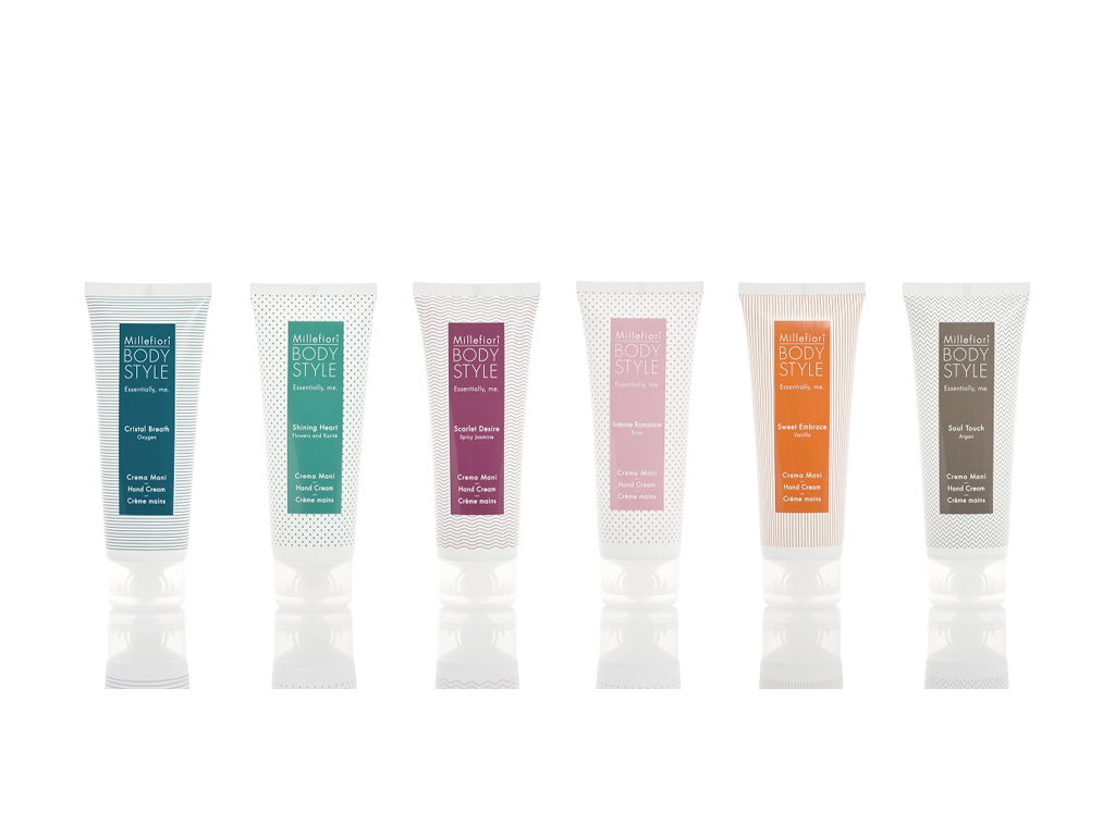 Millefiori Milano. Millefiori Body Style. Essentially me. Crema Mani dalla texture ricca, emolliente e nutriente per mani subito più morbide (Euro 6.90 - 75 ml).