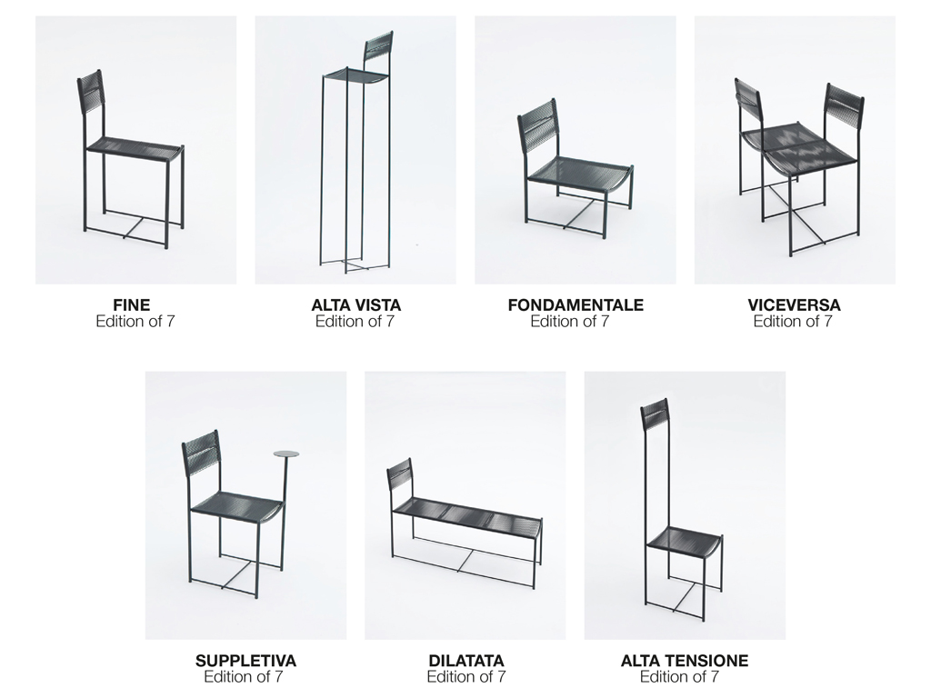 Alias. Spaghetti chair Limited Edition by Alfredo Häberli. Sette pezzi unici della prima sedia Alias, reinterpretati dal designer argentino.