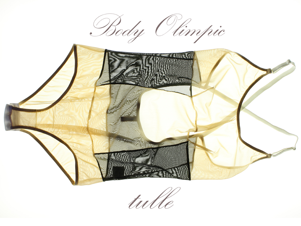 Individuals. Designer Carlo Galli. Body Olimpic in tulle. Capi unici, tagliati e cuciti a mano.