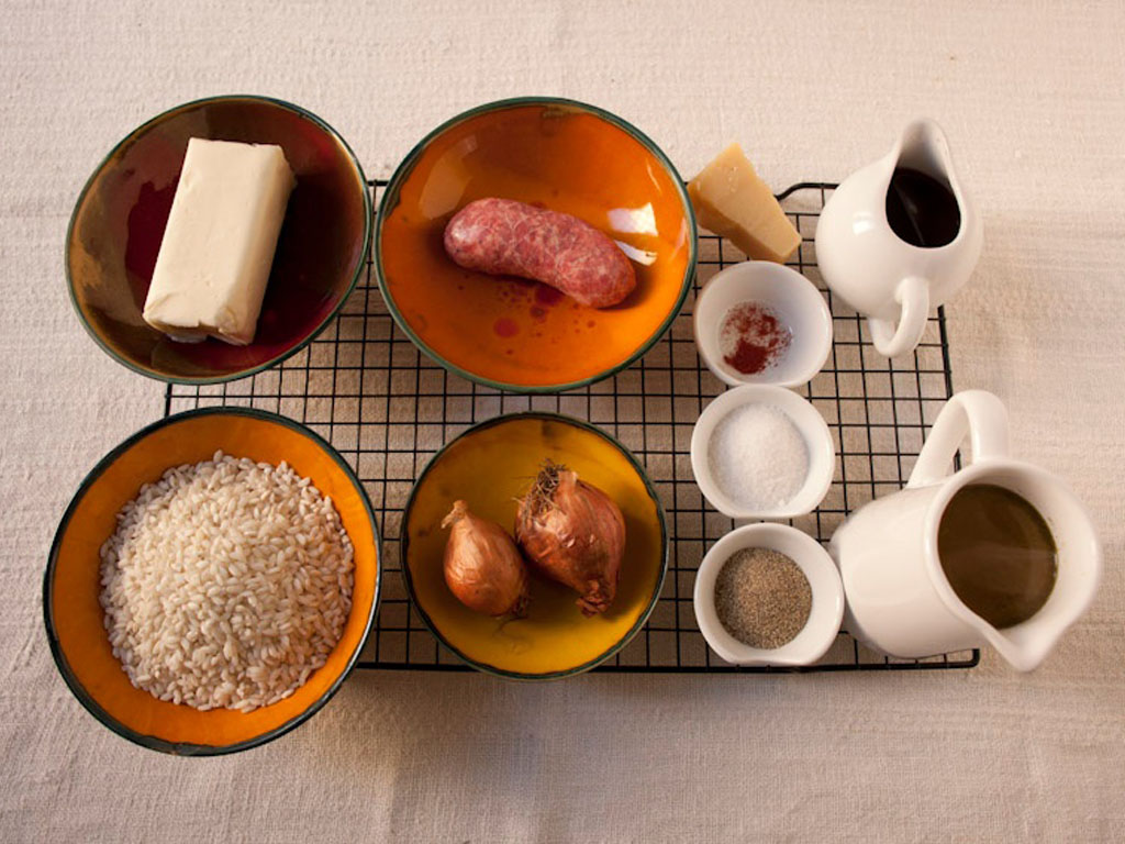 Camilla Monteduro. Ingredienti per preparare il risotto.
