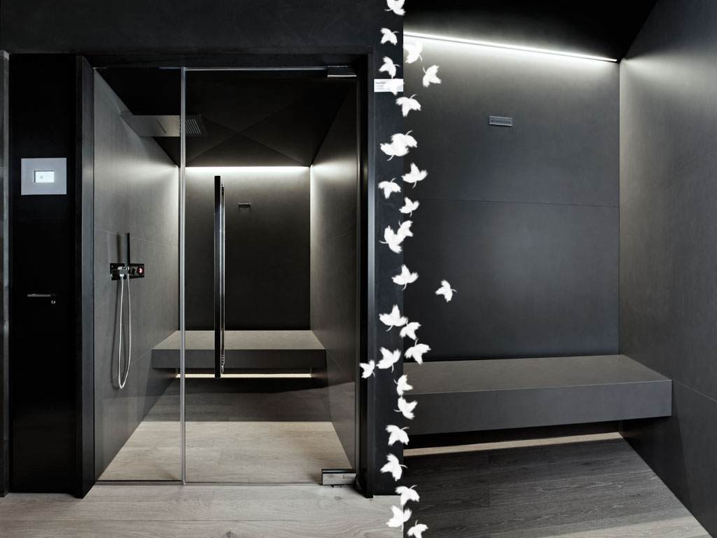 Starpool. SoulCollection. SoulSteam. Design Cristiano Mino. Caratteristiche tecniche. Tecnica: bagno di vapore. Temperatura: 43/45°C. Umidità relativa: 98%. Riscaldamento: immissione vapore diretta. Consumi max 3,5 kW – max 6,0 kW. Dimensioni: 150x150/195x195. Altezza minimo tetto: 230 cm.. Altezza porta: 215 cm..