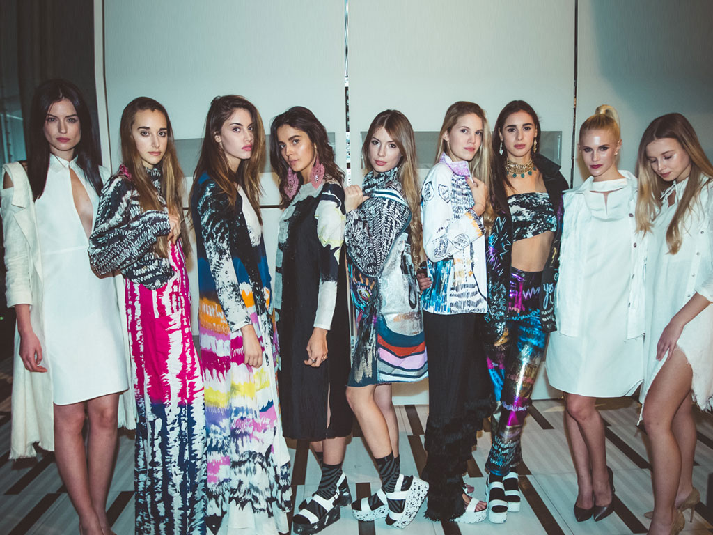 Green Fashion Week 2016. Foto di gruppo al Pirellone per le collezioni di Nelly Rose e Daniela Masias.