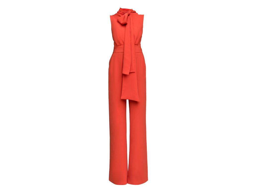 Roberta Biagi. Jumpsuit senza maniche con pantaloni taglio palazzo e grande fiocco. Fall/Winter 2017-2018 Collection. Collezione Autunno/Inverno 2017-2018.
