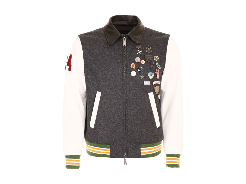 DSquared2 su Coltortiboutique.com.
Giubbotto in panno misto lana con spille. Fall/Winter 2017-2018 Collection. Collezione Autunno/Inverno 2017-2018.