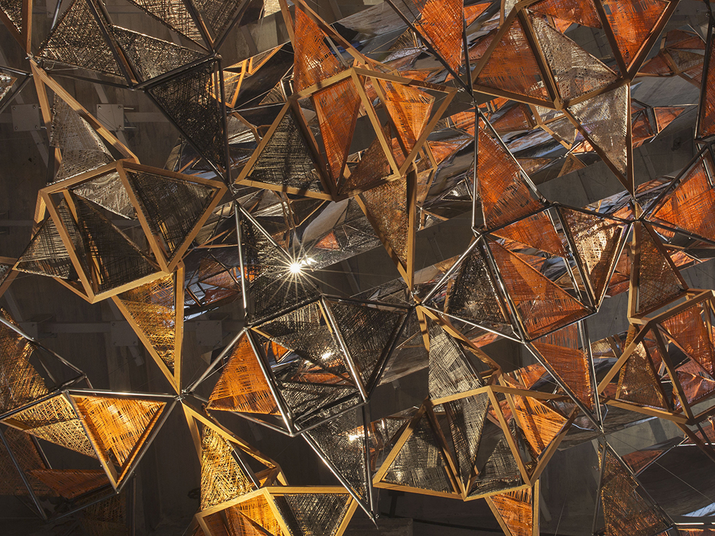 Weaving Architecture. Installazione realizzata dallo Studio di Architettura Benedetta Tagliabue EMBT per la Biennale di Architettura 2018. Credit: Giovanni Nardi.