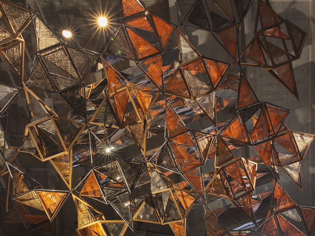 Weaving Architecture. Installazione realizzata dallo Studio di Architettura Benedetta Tagliabue EMBT per la Biennale di Architettura 2018. Credit: Giovanni Nardi.
