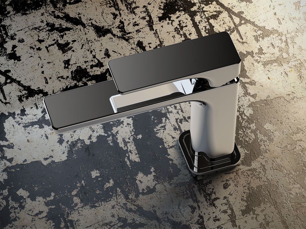 Rubinetterie Treemme. Il rubinetto Hask con miscelatore in ottone è caratterizzato da linee essenziali e stondate che gli conferiscono un look innovativo e originale. Disponibile in diverse finiture da mixare tra loro. Designer Danilo Fedeli.