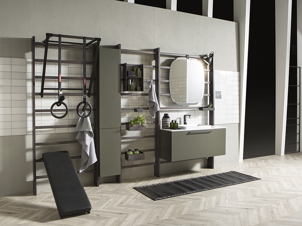 Scavolini Bagno. Gym Space, il nuovo sistema disegnato da Mattia Pareschi. Questa proposta - per ambienti bagno personalizzati di ultima generazione - introduce angoli fitness che prevedono l’impiego di attrezzature utili per mantenersi in forma e definisce un nuovo modo di concepire la sala da bagno, sempre più espressione del concetto di benessere e lifestyle.