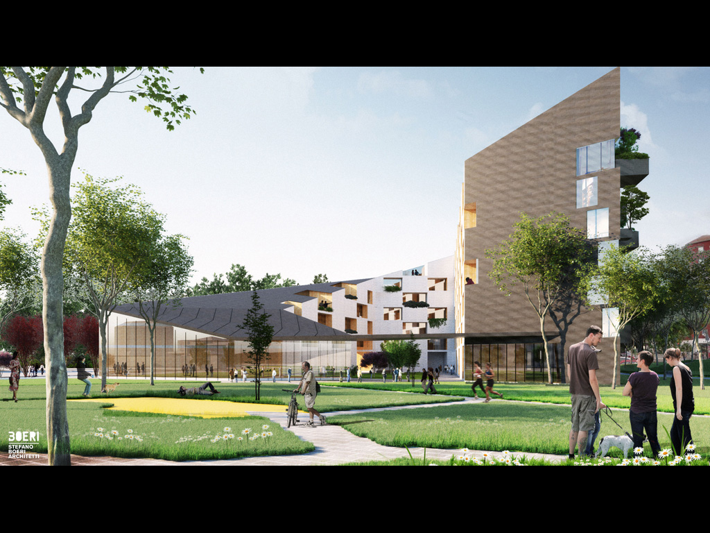Stefano Boeri Architetti + Arassociati e AG&P. Progetto Corte Verde, via San Cristoforo, al centro del Quartiere della Creatività zona sud-occidentale di Milano.