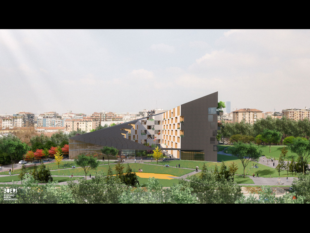 Stefano Boeri Architetti + Arassociati e AG&P. Progetto Corte Verde, via San Cristoforo, al centro del Quartiere della Creatività zona sud-occidentale di Milano.