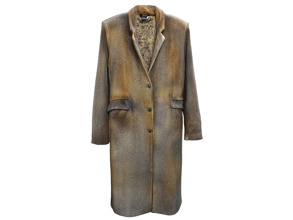Avant Toi. Cappotto monopetto nei toni del beige e marrone in lana vergine, seta, cashmere e misto lana merino.