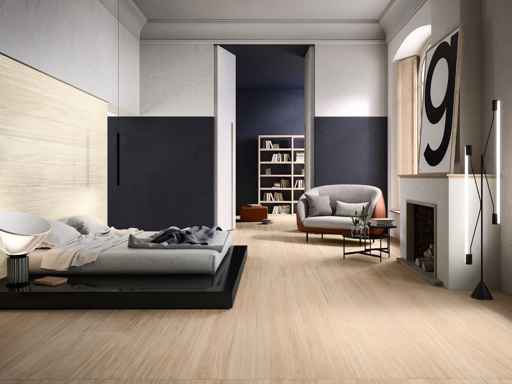 Ceramiche Refin. “Giant” racconta la maestosità delle foreste di castagni millenari. L’imponenza di questi elementi naturali è evocata dal grande formato 30×240, proposta innovativa che va ad affiancare i formati 25×150 e 15×90. Disponibili in 6 colori: bianco Dew, il grigio Moss, il bruno Bark, il sabbia Sap, il marrone chiaro Heart e l'avorio Pith.