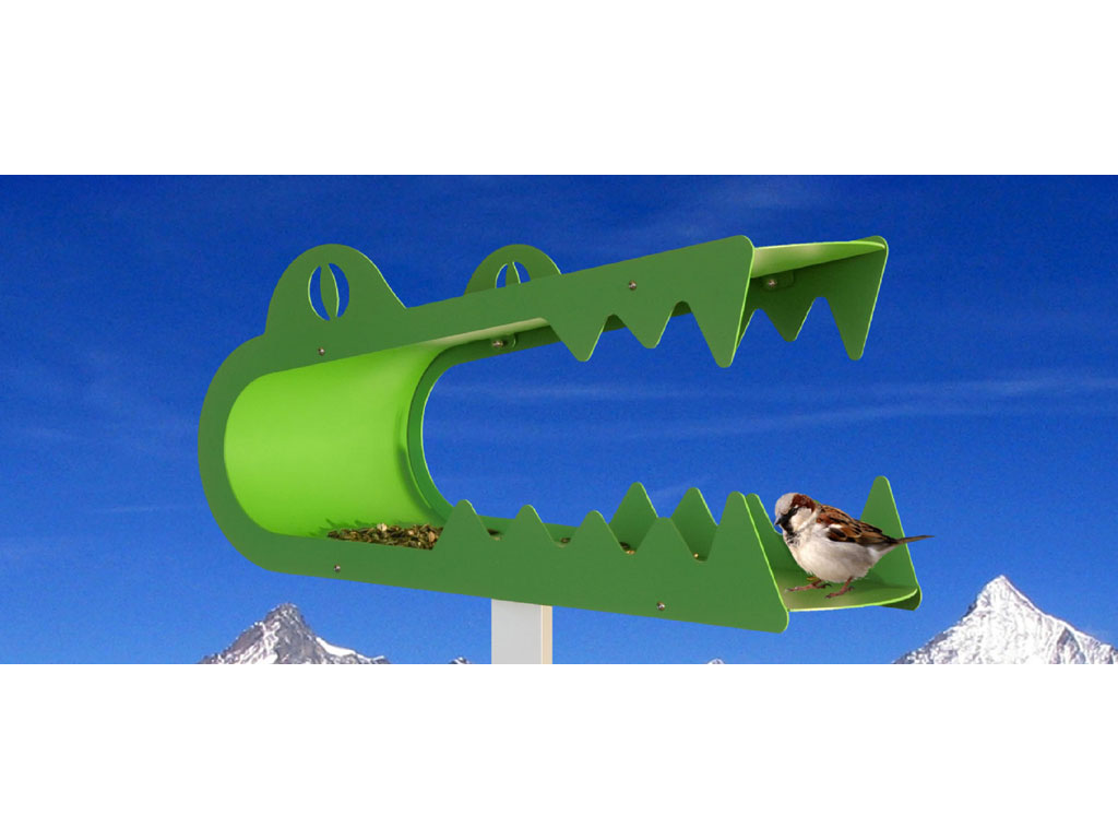 Radius Design. Un coccodrillo che ospita un rifugio e una mangiatoia per uccellini è la creativa proposta di questo brand tedesco, per non dimenticarsi anche della natura che ci circonda.