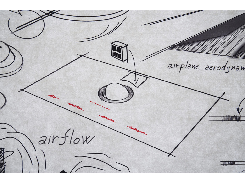 Elica. “NikolaTesla Switch”. Il disegno evidenzia l’alloggiamento dei filtri ceramici anti-odore. Si accede ad essi dalla parte superiore del piano grazie ad uno sportello in vetro perfettamente integrato al top (si tratta di un sistema brevettato). In questo modo rimuoverli è semplice e sicuro. (photo Marco Scarpa)
