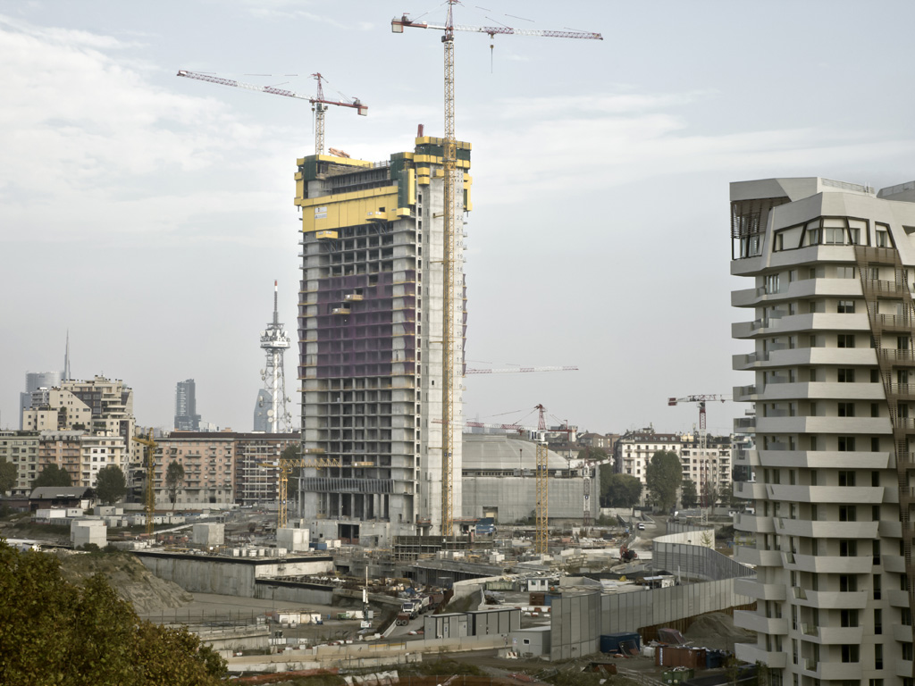 Andrea Maffei. Il cantiere di CITYLIFE, a Milano, all'interno dell'ex area Fiera (foto Studio Chemollo)