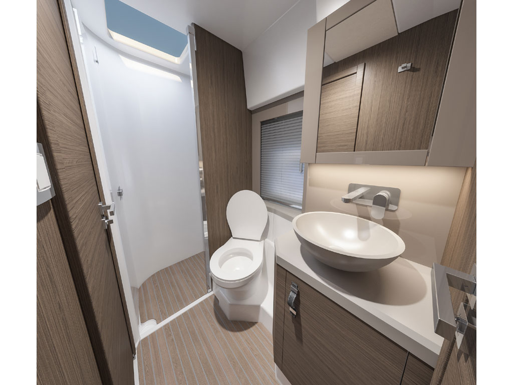Bénéteau. Modello Monte Carlo 52. La sala da bagno della Camera VIP.