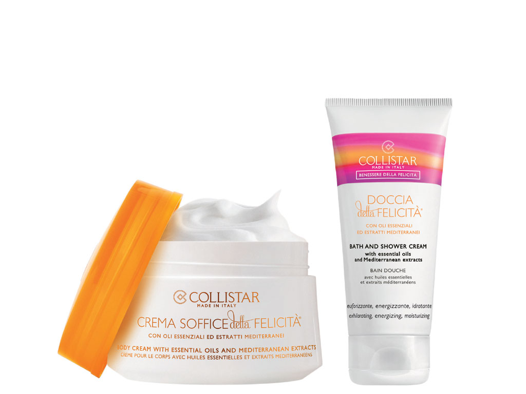 Collistar. Crema Soffice della Felicità 200 ml + in regalo Doccia della Felicità 50 ml. Prezzo euro 33.50.