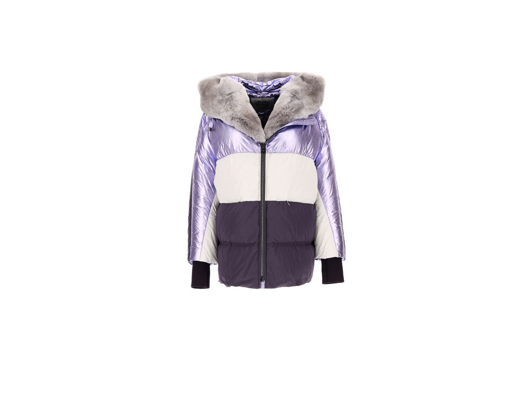 Diego M. .Piumino kimono oversize in tessuti water resistant con dettagli in rex.