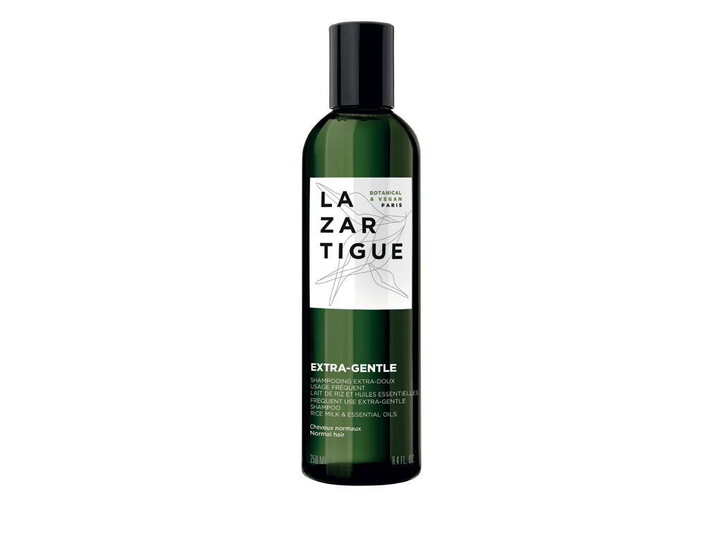 Lazartigue. Shampoo Extra-Gentle. Adatto a tutti i tipi di capelli, deterge delicatamente e ammorbidisce la fibra proteggendo il cuoio capelluto.