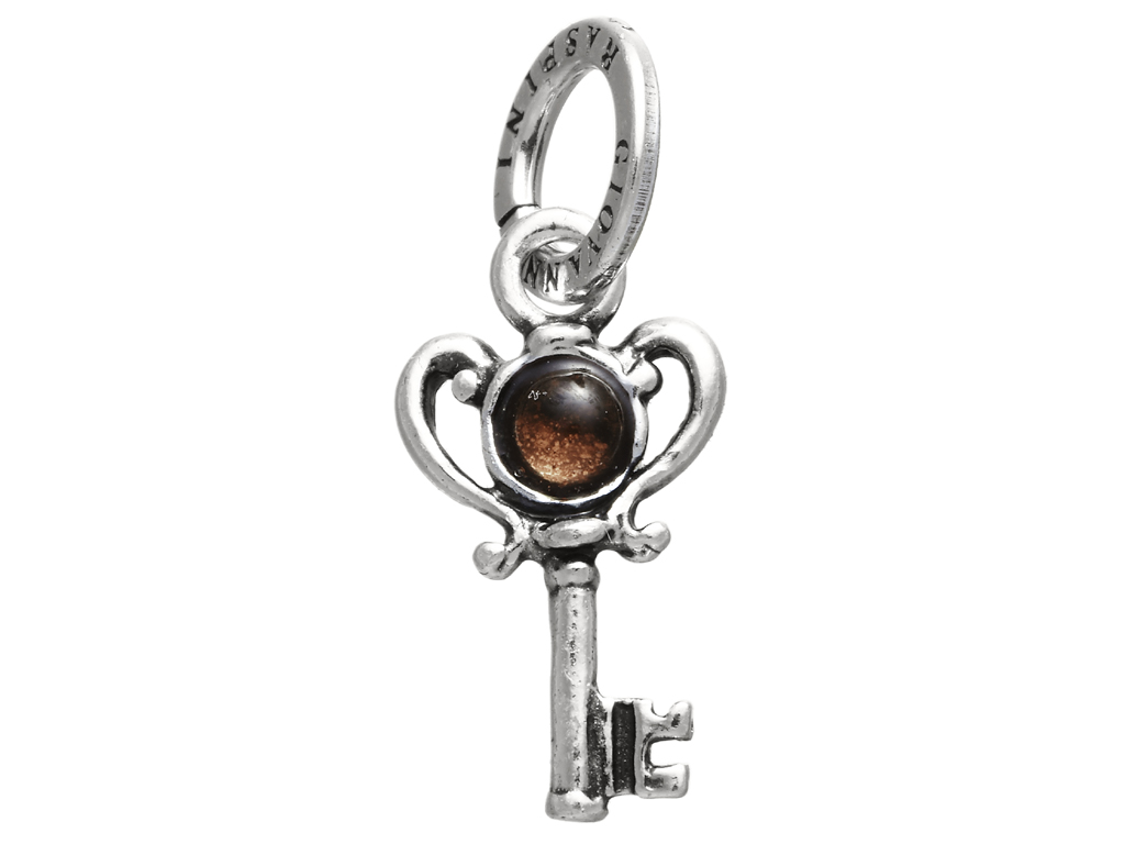 Giovanni Raspini. Charm Chiave color, in Argento 925 e siamite. Peso 2 gr.. Altezza 1,5 cm (esclusa maglina di 0,9 cm). Munito di maglina con logo. Euro 40,00.