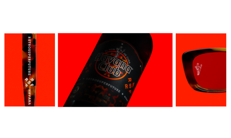 Un modello di occhiali da sole unico e una bottiglia di rum limited edition