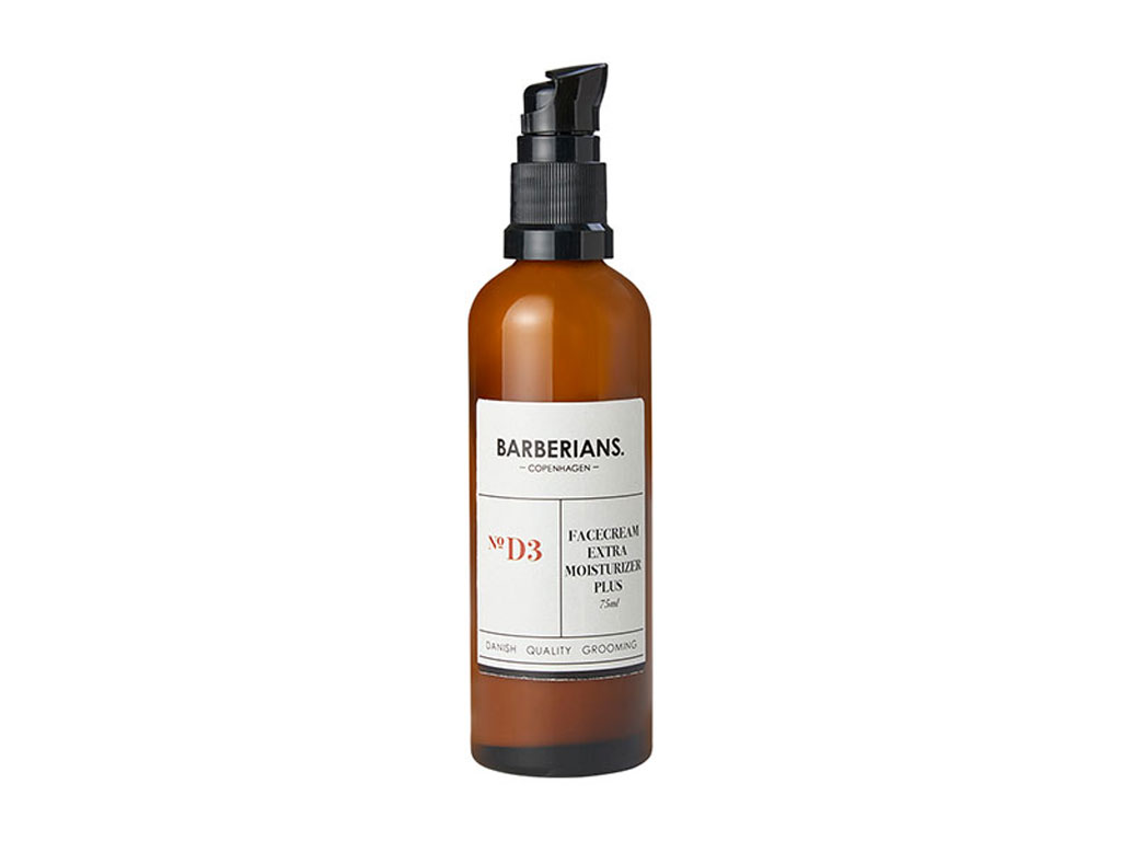 Barberians. Moisturizer Plus. Trattamento viso. Emulsione idratante da 75ml. Prezzo: euro 34,00. (Barberians, distribuita in Italia dalla Kaon).
