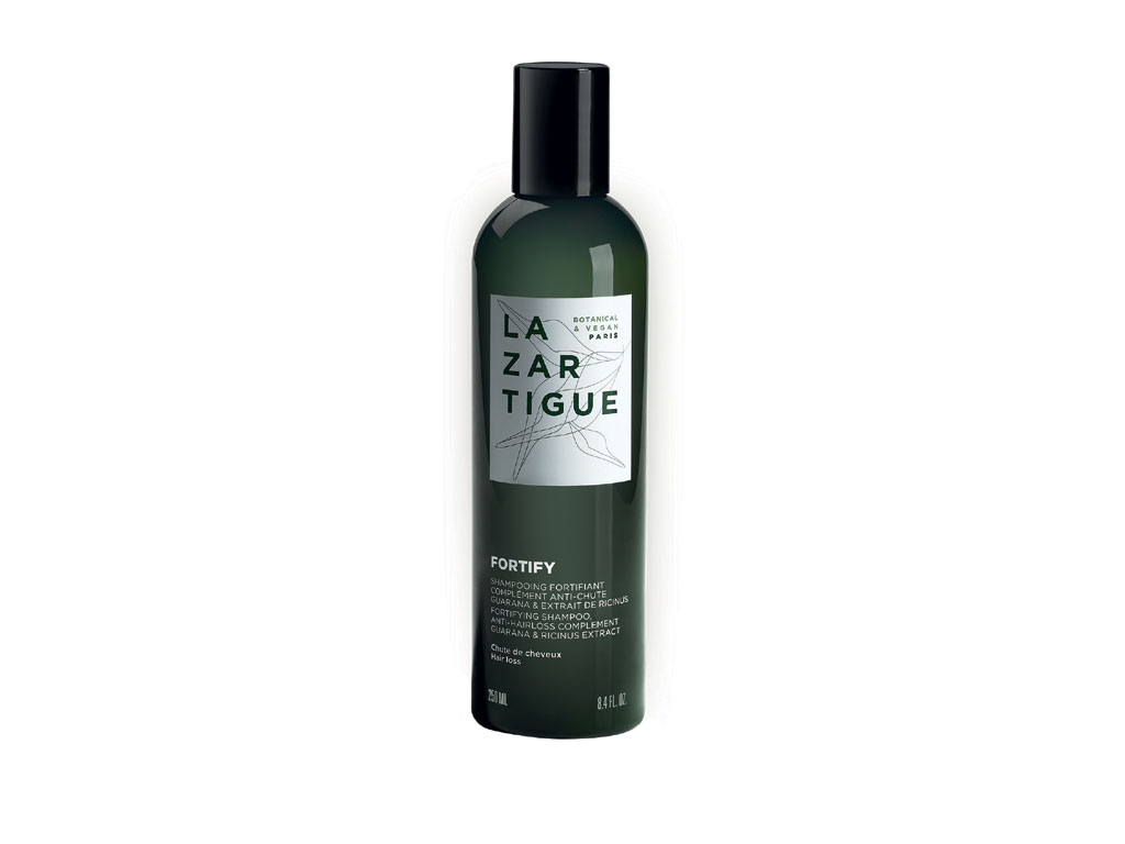 Lazartigue. Laboratoire SVR. Shampoo Fortify, ad azione fortificante anti-caduta. Contenitore da 250 ml. Prezzo: euro 19,50.