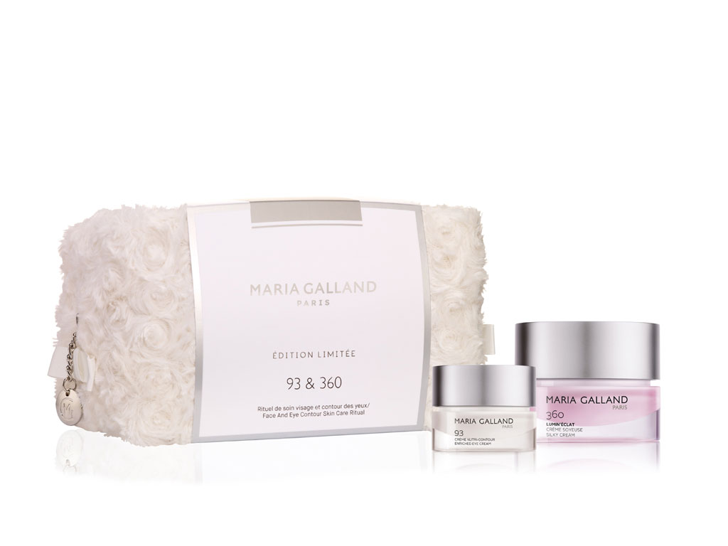 Maria Galland Paris. Coffret Lumin’Éclat. 93 Crème Nutri-Contour da 15 ml. e 360 Crème Soyeuse Lumin’Éclat da 50 ml. Prezzo: euro 102,80.