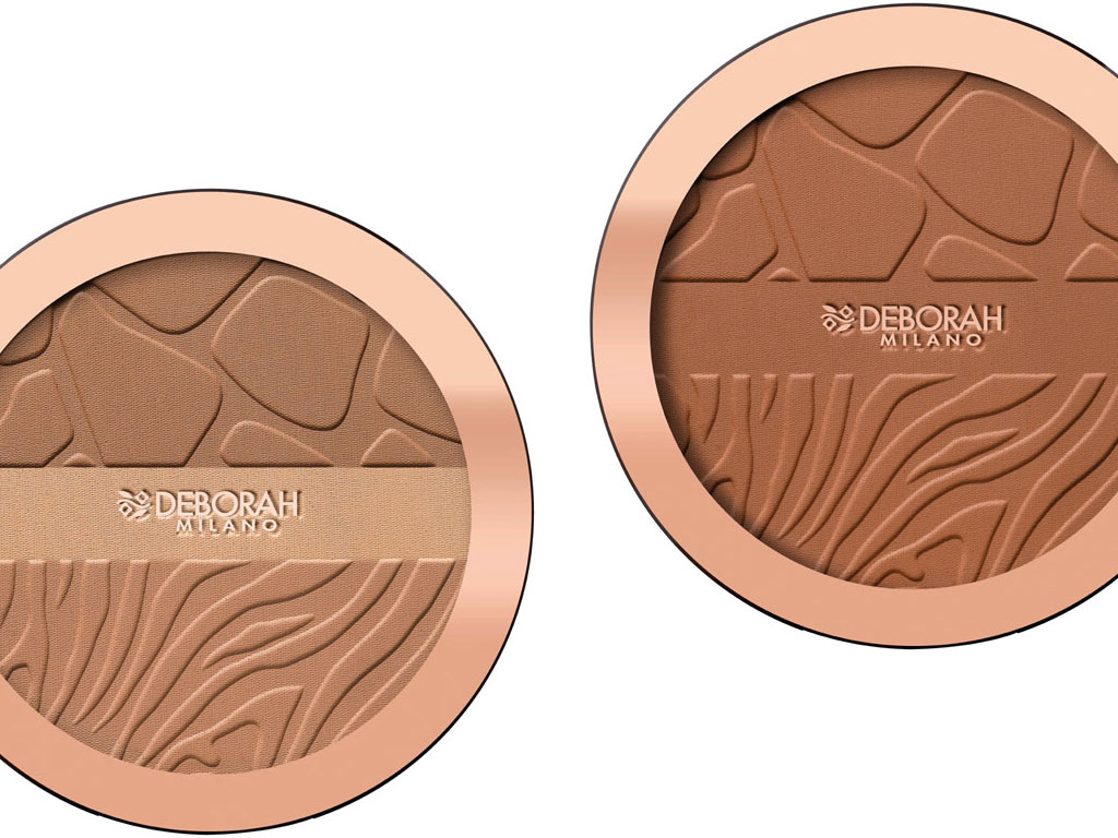 Deborah Milano. Safari Bronze Collection. Limited Edition. Tonalità: Medium Rose tan, Medium Beige tan (nell’immagine a sx), Dark tan e Multieffetto (nell’immagine a dx). Formato maxxi. Prezzo: euro 14,50.