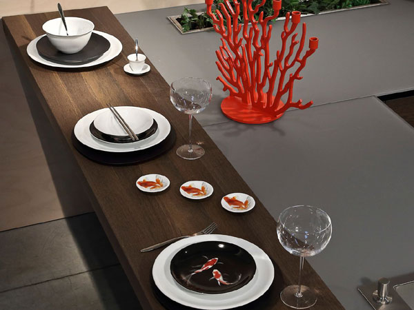 Driade Servizio da tavola The white snow kingyo e candelabro Tenochtitlan Vittorio Locatelli 4