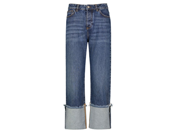 Alessia Santi Pantalone Jeans Maxi Risvolto Denim Estate 2023