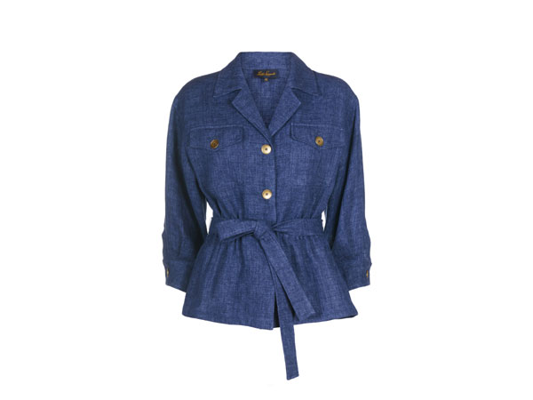Luisa Spagnoli giaccain puro lino Denim Estate 2023