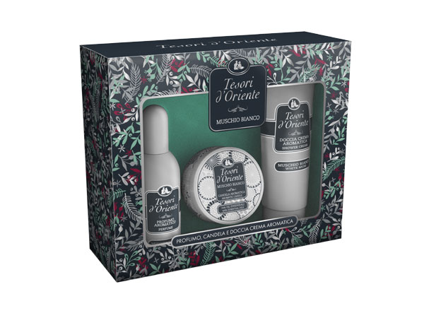 Tesori dOriente Box Ritual con Candela Muschio Bianco Box Beauty Natale 2023