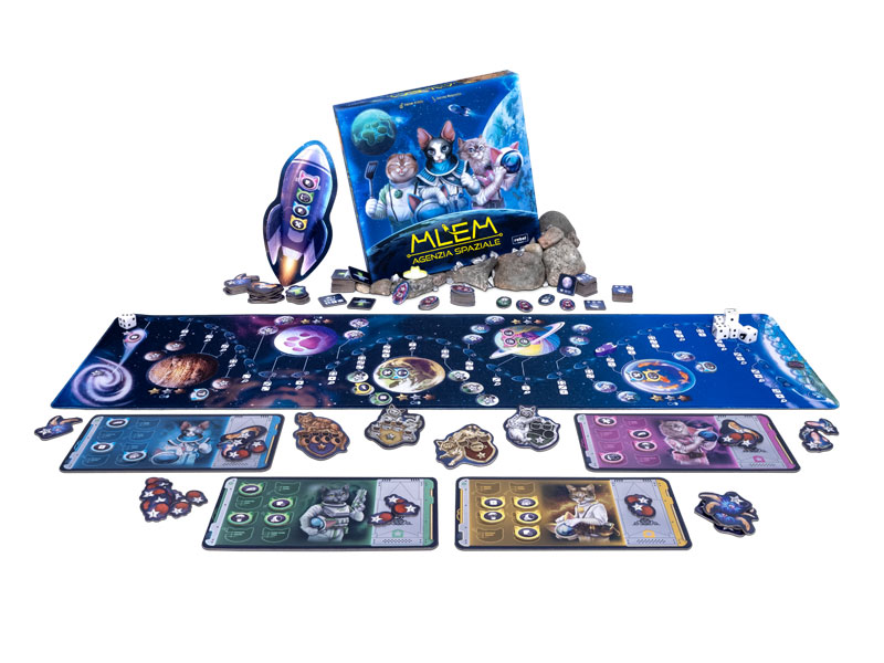 gioco da tavolo con gatti astronauti