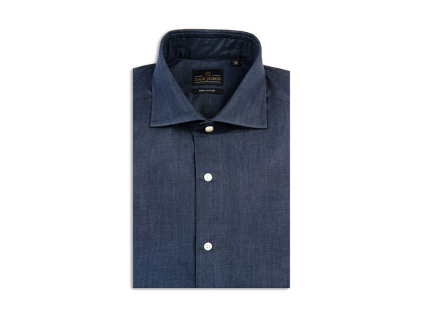 Dan John Camicia Cotone Effetto Denim Denim 2024