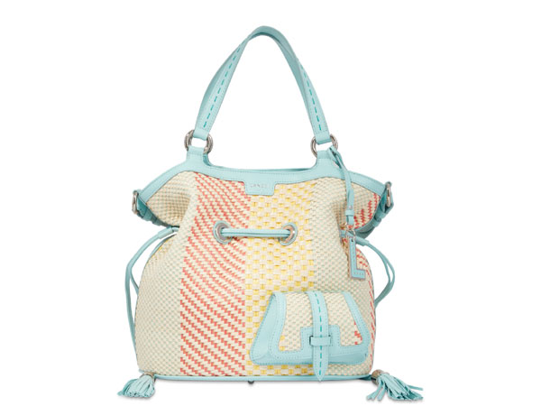 Lancel Paris 1876 borsa a secchiello raffia e pelle Festa della Mamma 2024