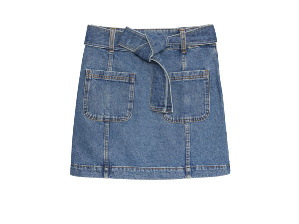 Sézane Les Essentiels Jupe Courte Gillie Bleu Denim 2024