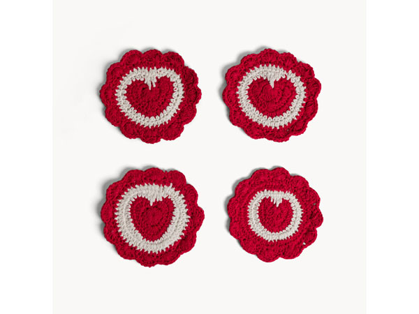 Coincasa Aria di Bianco sottobicchieri uncinetto San Valentino 2025