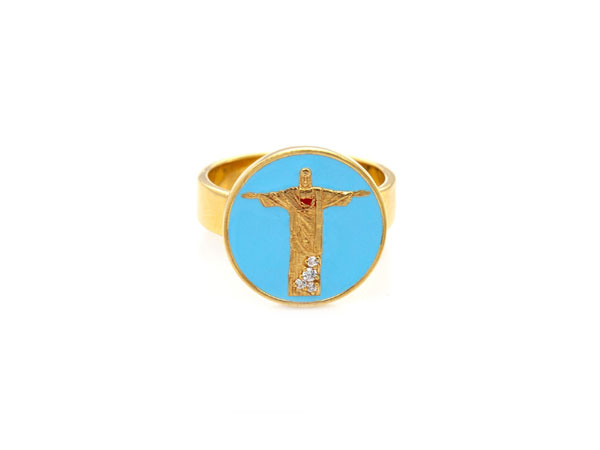 Thais Bernardes Gioielli Anello Corcovado Azzurro Gioielli Natale 2025