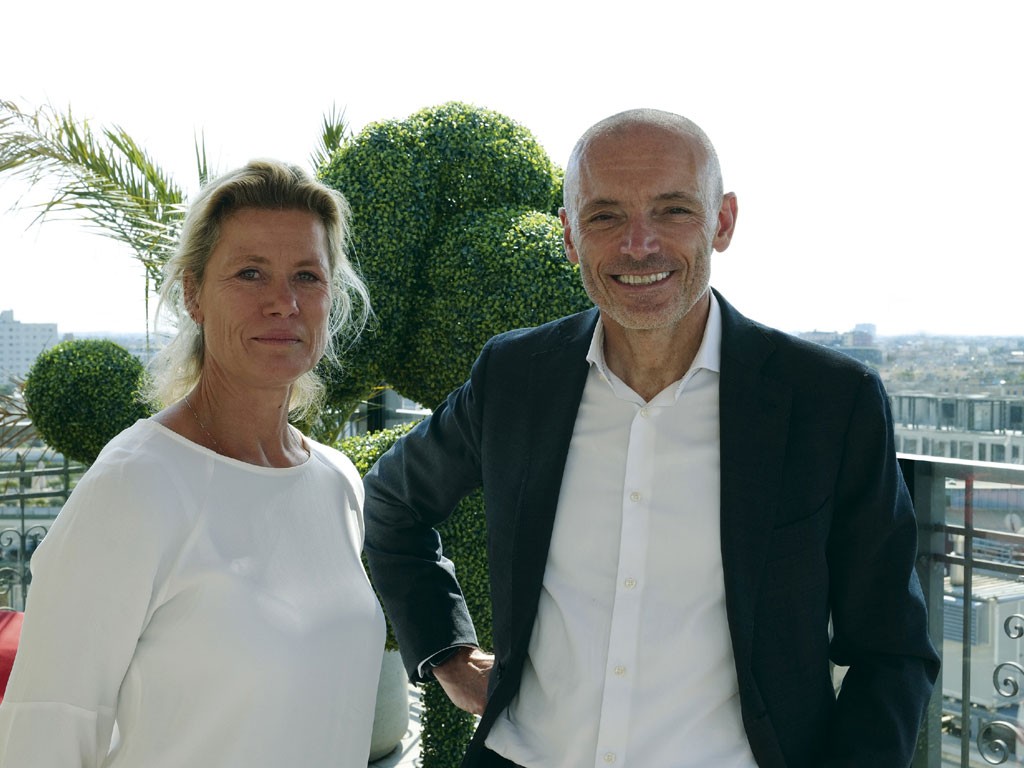 Petra Vos, Ceo di Fatboy e Stefano Rosa Uliana, Ceo di Calligaris Group.
