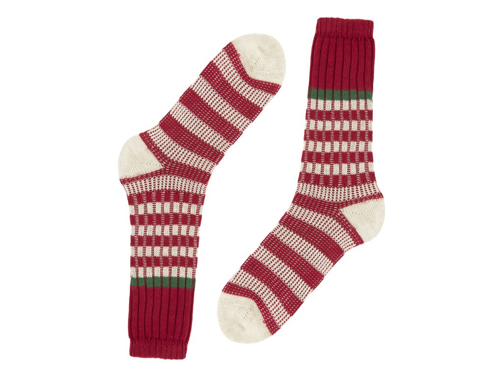 RED. Calza a righe in jacquard.