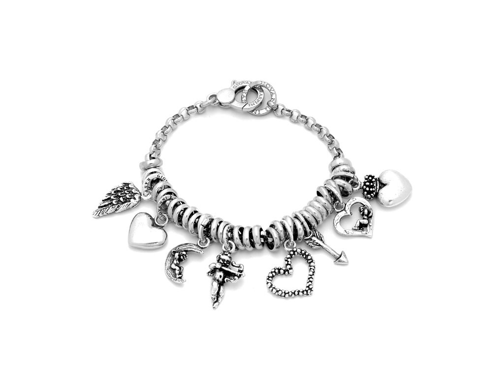 Giovanni Raspini. Collezione Rock. Bracciale San Valentino. Argento 925, Lunghezza: 20 cm. Chiusura con moschettone. Realizzato a mano in Italia. Prezzo: euro 350,00.