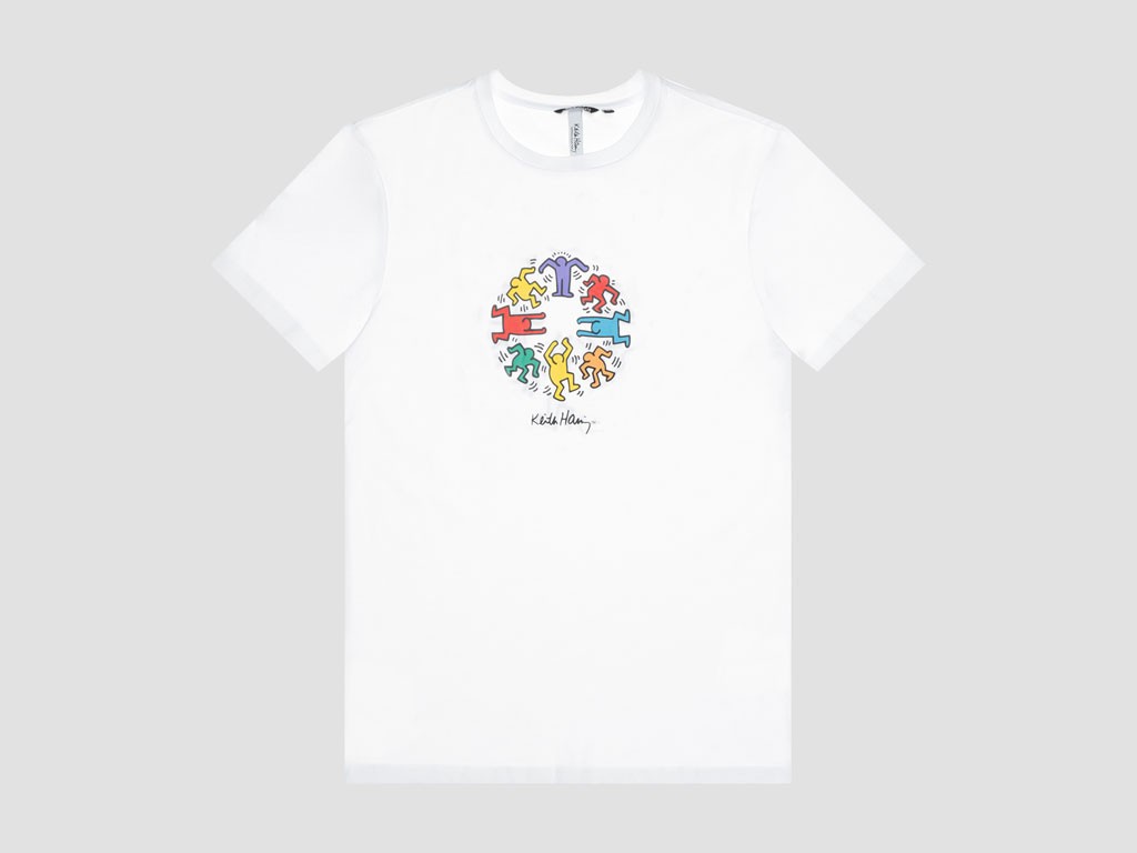 Antony Morato. Capsule collection Keith Haring. T-shirt in puro cotone con stampa Keith Haring (© Keith Haring Foundation. Licensed by Artestar, New York). Prezzo: euro 49,00.