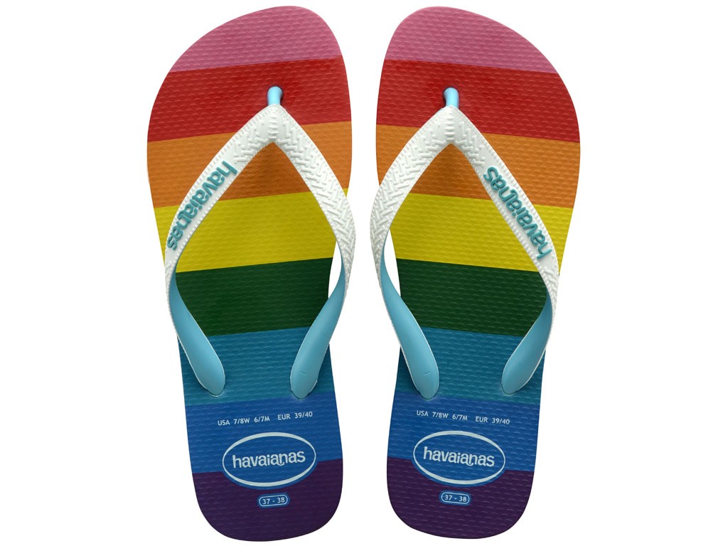 Havaianas. Collezione Pride. Infradito con suola Top Pride. Prezzo: dollari 34,00.