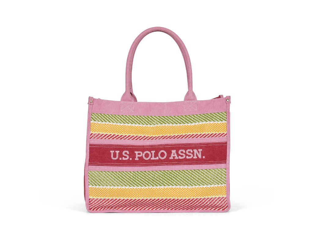 U.S. POLO ASSN. El Dorato. Borsa in canvas con pratici manici in ecopelle. Misure: 41x19x22. Prezzo: euro 59,90.